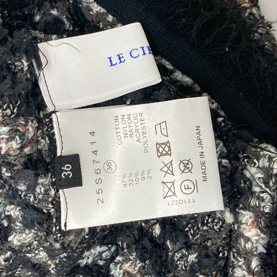 LE CIEL LEU setup 25‚r61413  25‚r61414 cotton black tweed Women 36 Used Authentic
