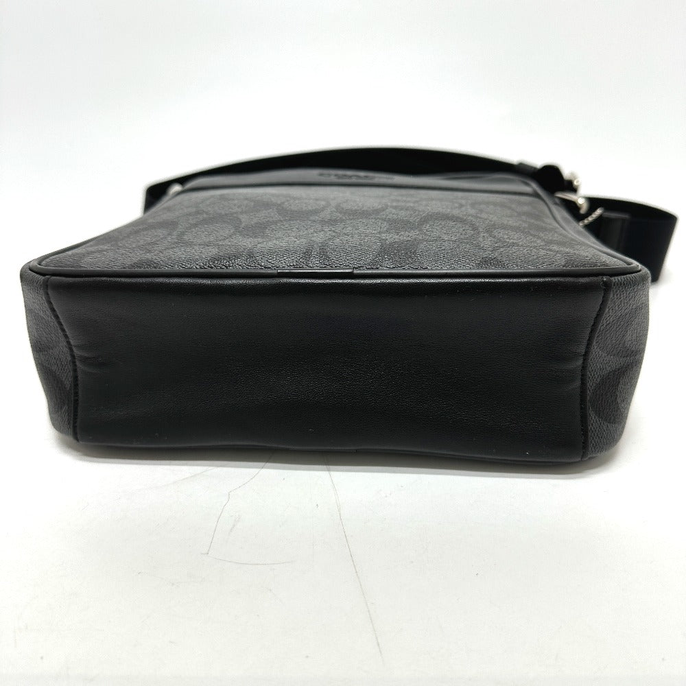 COACH Shoulder Bag ‚e71764 leather black signature houston mens Used Authentic