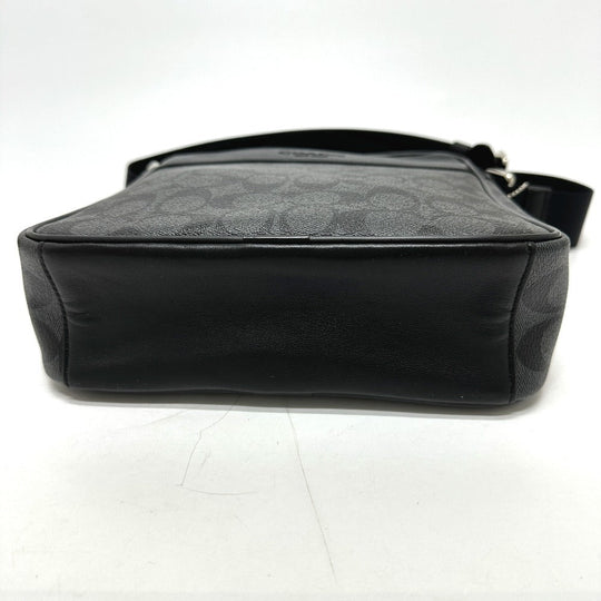 COACH Shoulder Bag ‚e71764 leather black signature houston mens Used Authentic