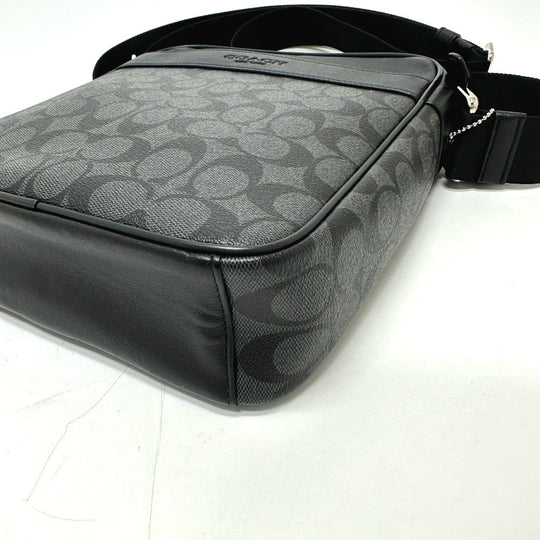 COACH Shoulder Bag ‚e71764 leather black signature houston mens Used Authentic