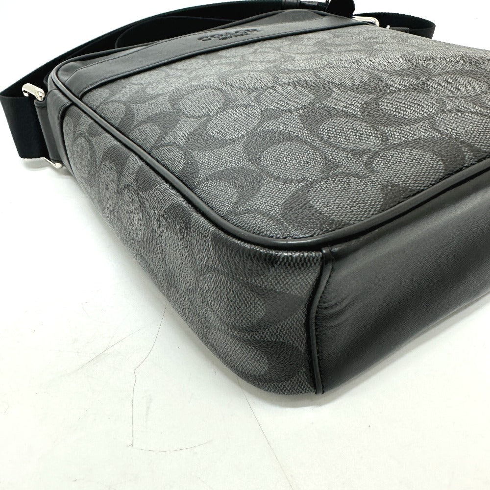 COACH Shoulder Bag ‚e71764 leather black signature houston mens Used Authentic