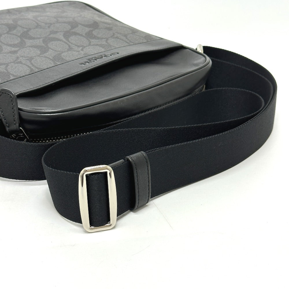 COACH Shoulder Bag ‚e71764 leather black signature houston mens Used Authentic