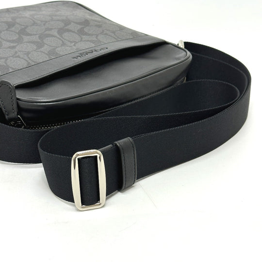 COACH Shoulder Bag ‚e71764 leather black signature houston mens Used Authentic