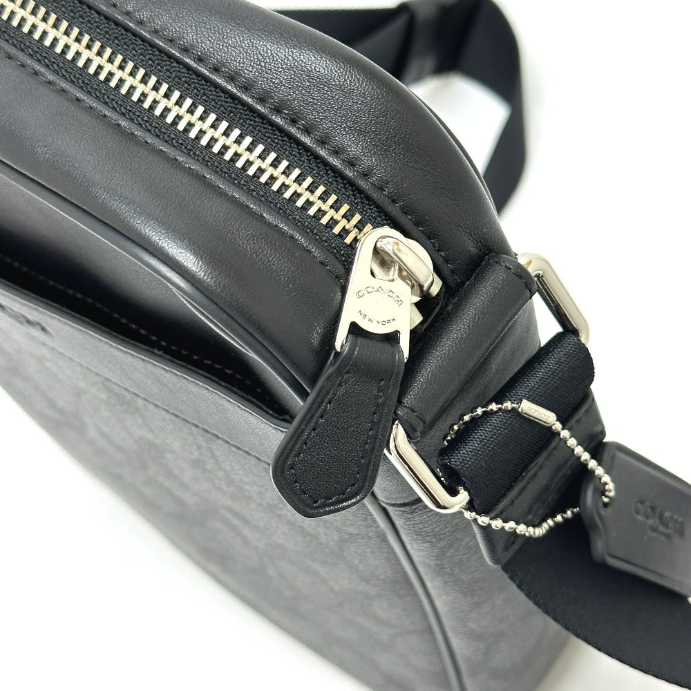 COACH Shoulder Bag ‚e71764 leather black signature houston mens Used Authentic