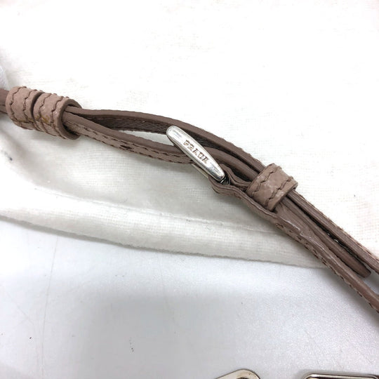 PRADA Shoulder Bag BT955X Safiano leather beige logo/shoulder ChainShoulder