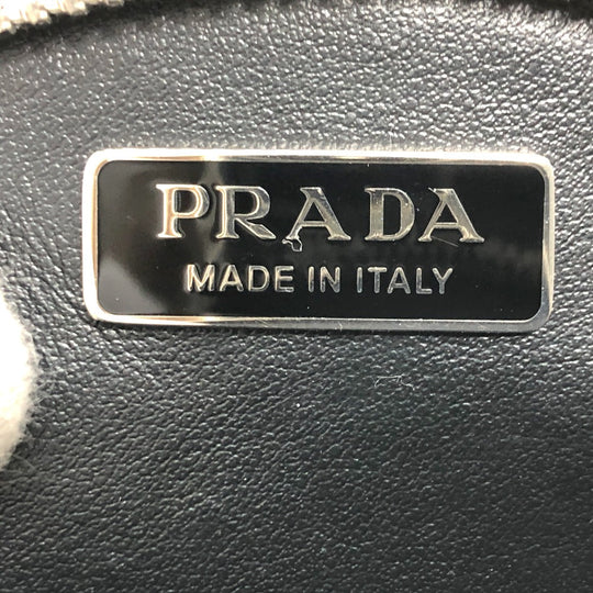 PRADA Shoulder Bag 1NR003 leather white Triangle logo circle pouch Women Used Authentic