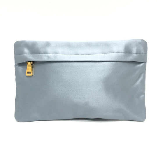 PRADA Pouch 1N1774 Satin gray Women Used Authentic