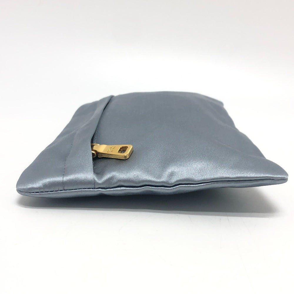 PRADA Pouch 1N1774 Satin gray Women Used Authentic