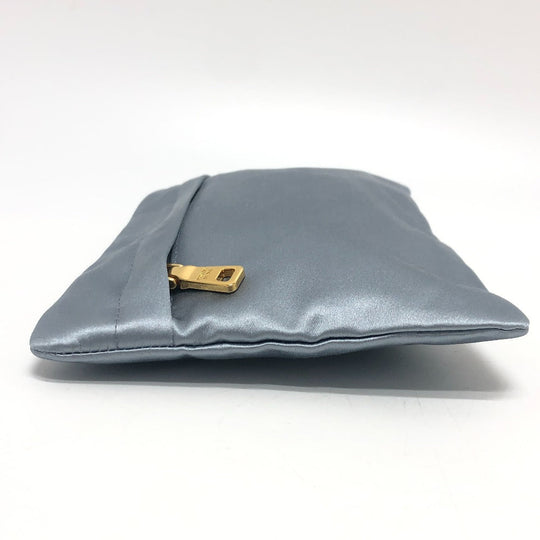 PRADA Pouch 1N1774 Satin gray Women Used Authentic