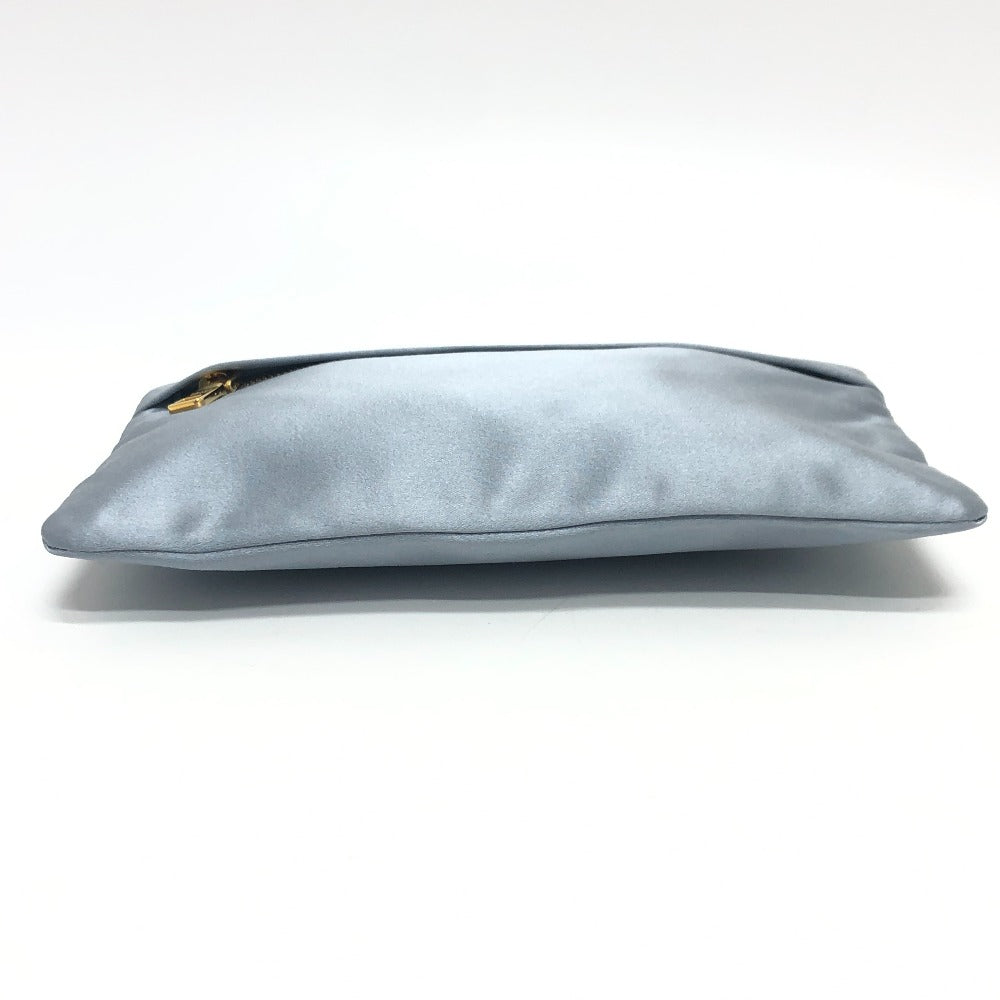 PRADA Pouch 1N1774 Satin gray Women Used Authentic