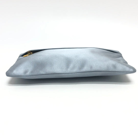 PRADA Pouch 1N1774 Satin gray Women Used Authentic