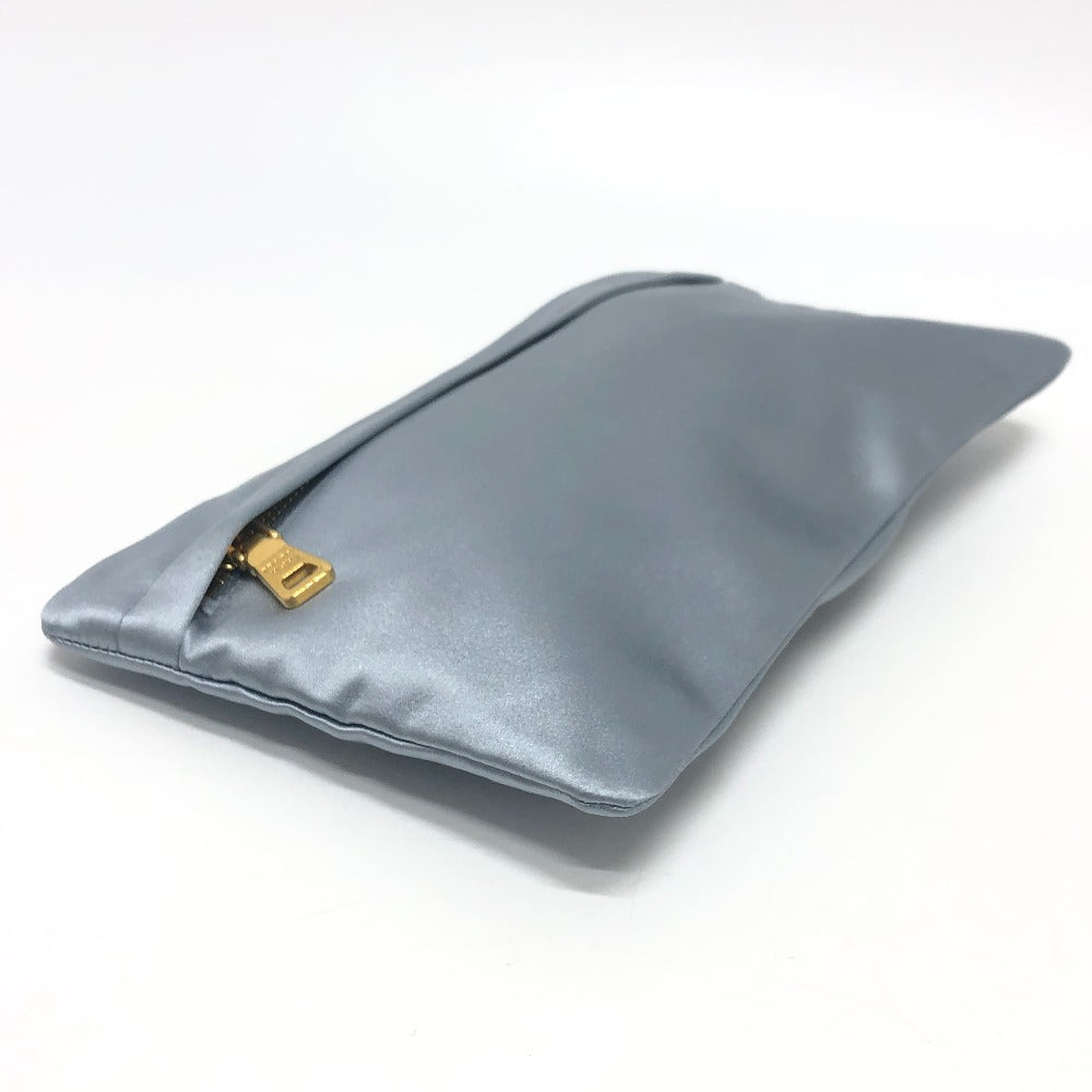 PRADA Pouch 1N1774 Satin gray Women Used Authentic