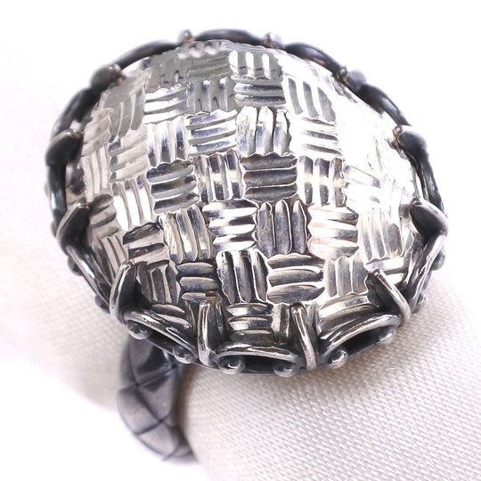 BOTTEGAVENETA Ring Silver925 Silver No. 9 INTRECCIATO Women No. 9 Used Authentic