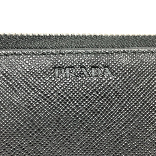 PRADA Long Wallet Purse 2ML317 Safiano leather black logo Women Used Authentic