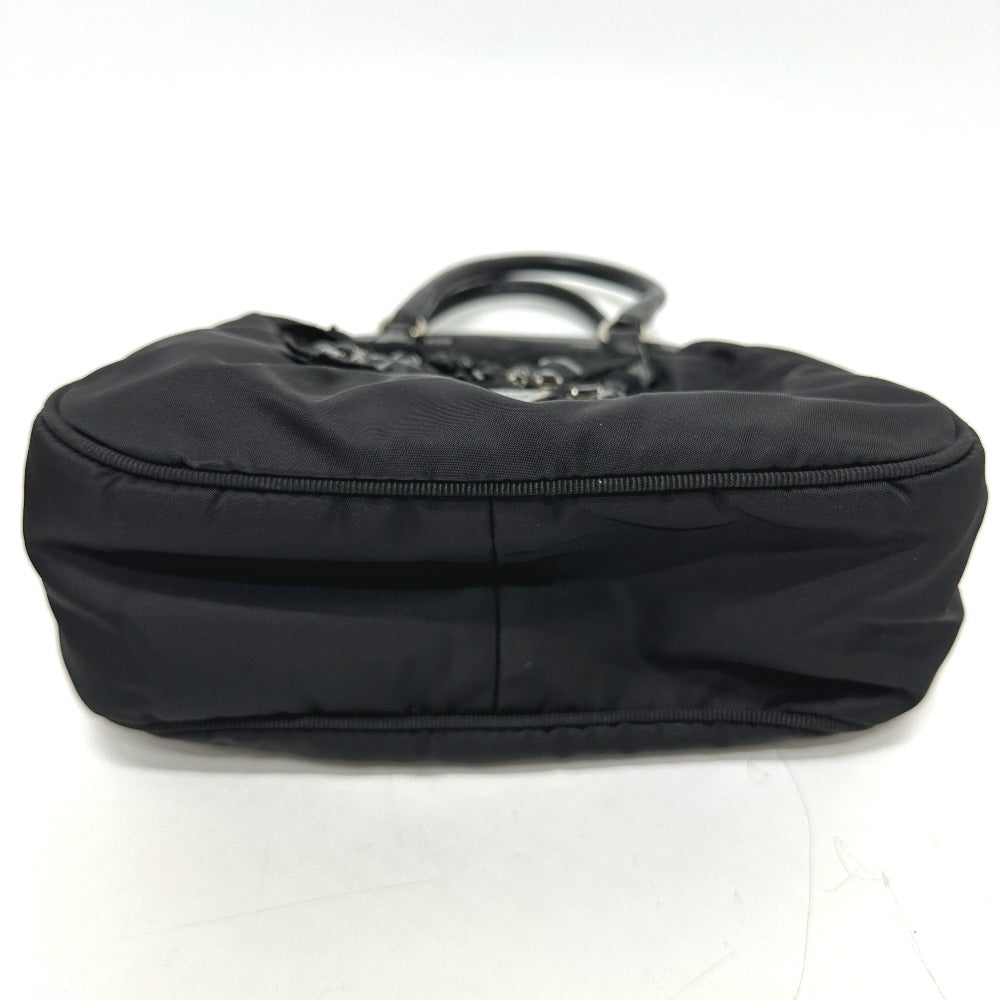 PRADA Handbag Nylon / leather black Evening bear Women Used Authentic