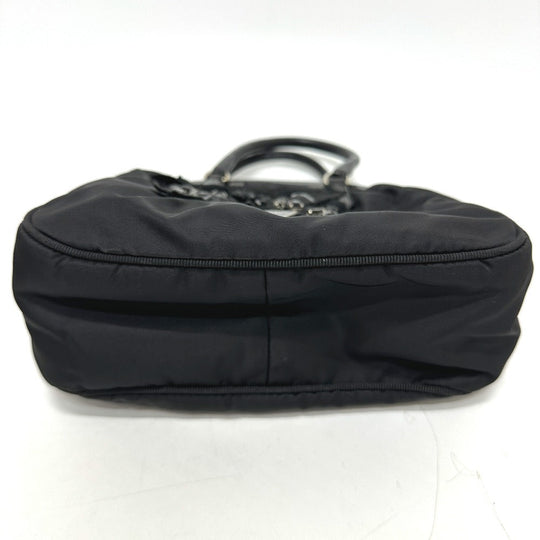 PRADA Handbag Nylon / leather black Evening bear Women Used Authentic
