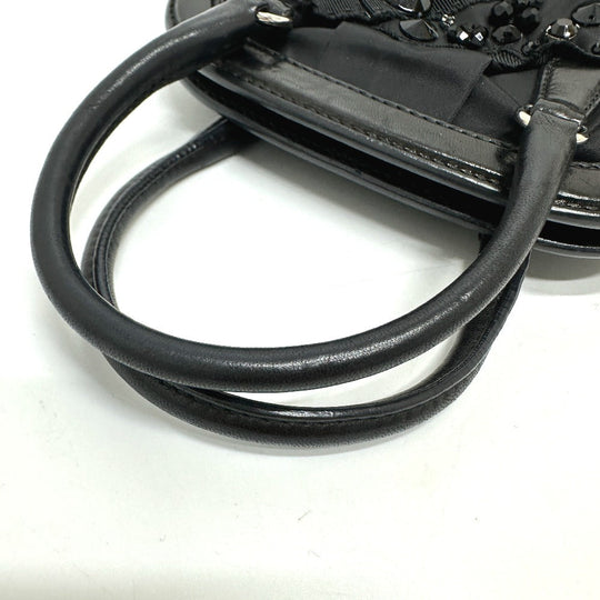 PRADA Handbag Nylon / leather black Evening bear Women Used Authentic