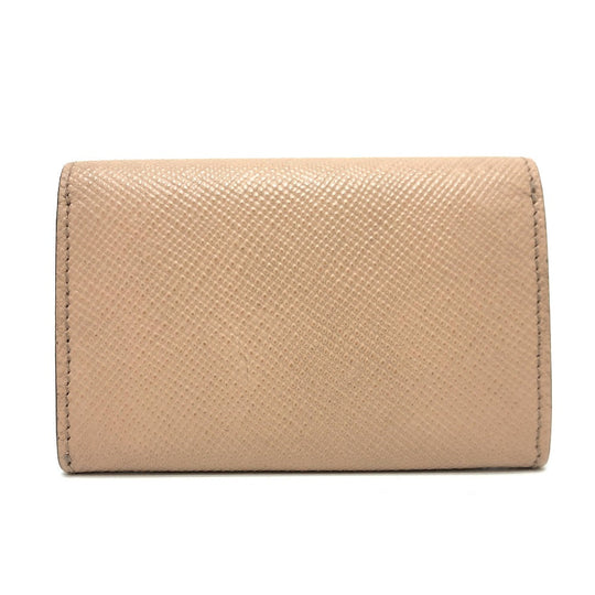PRADA Card Case 1MC065 leather beige logo Women Used Authentic