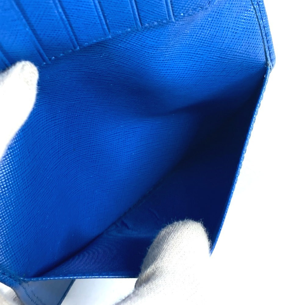 PRADA passport case Safiano leather blue logo