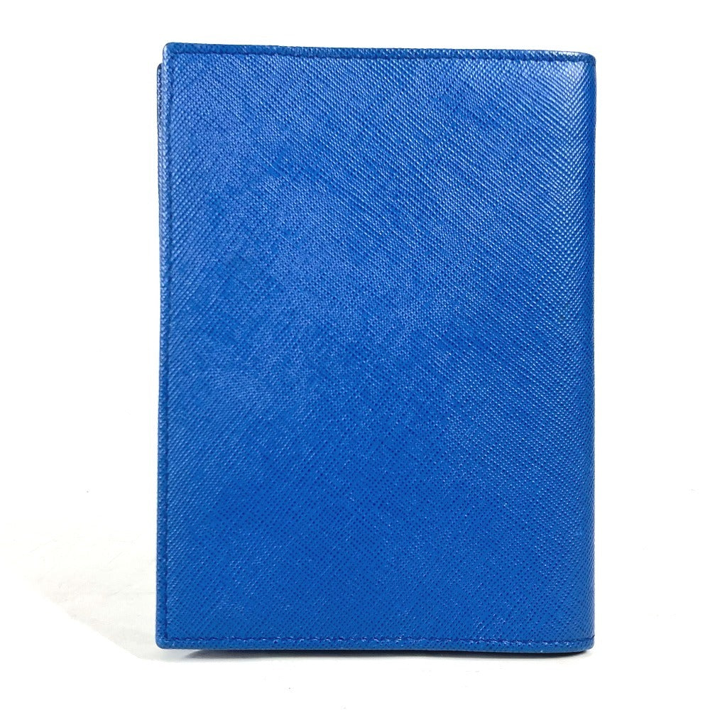 PRADA passport case Safiano leather blue logo