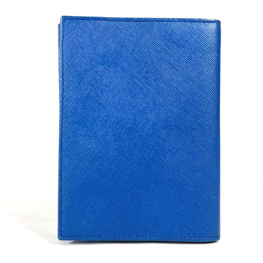 PRADA passport case Safiano leather blue logo