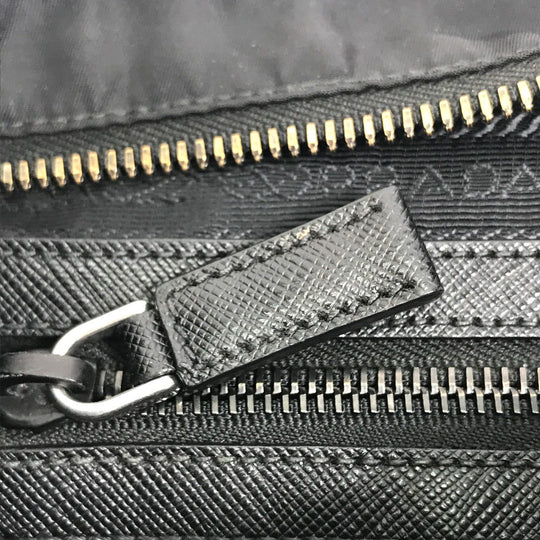 PRADA Shoulder Bag 2VH053 Nylon / leather black Bag Triangle logo mens Used Authentic