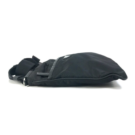 PRADA Shoulder Bag 2VH053 Nylon / leather black Bag Triangle logo mens Used Authentic
