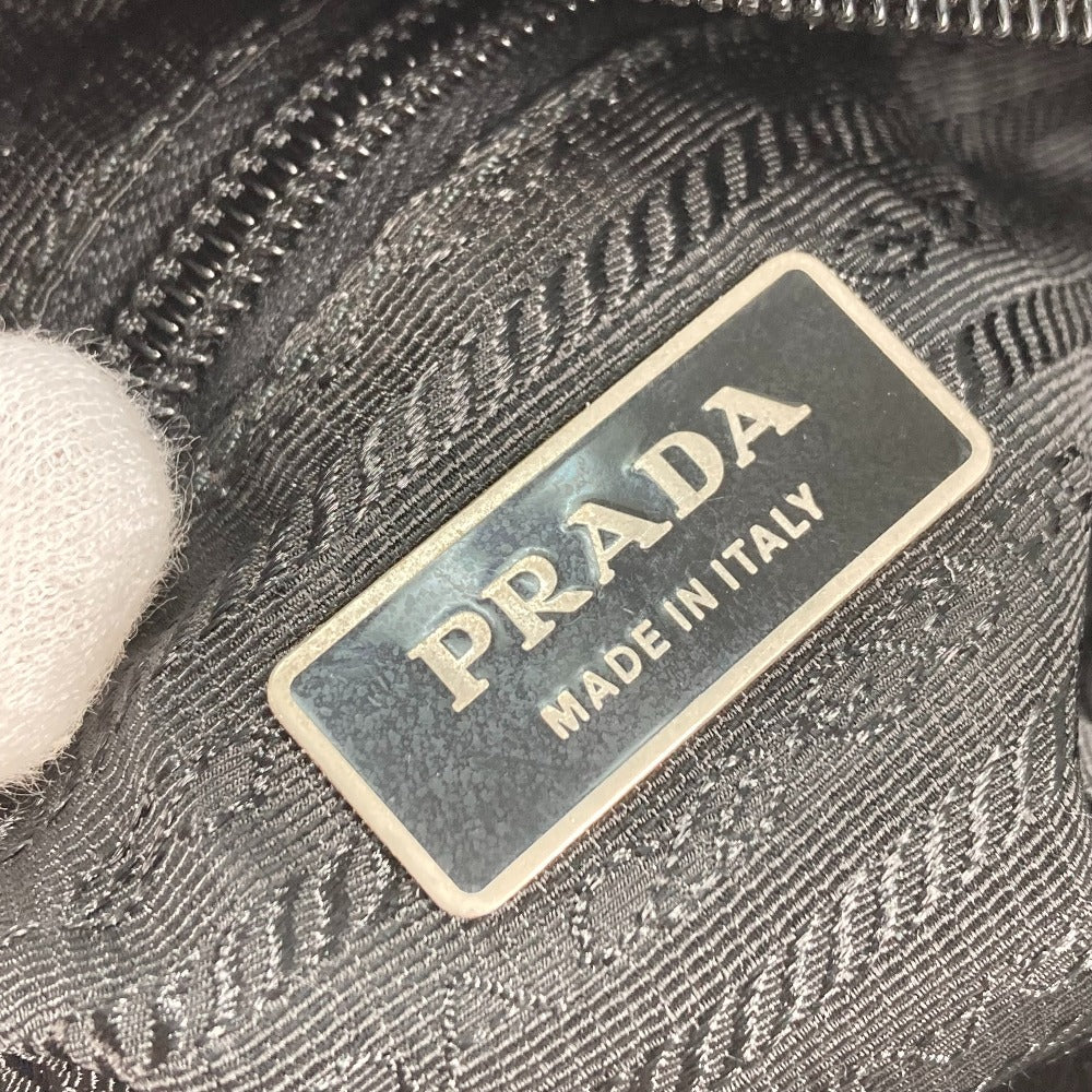 PRADA Shoulder Bag Nylon black Crossbody pochette bag Triangle logo plate Women Secondhand Authentic