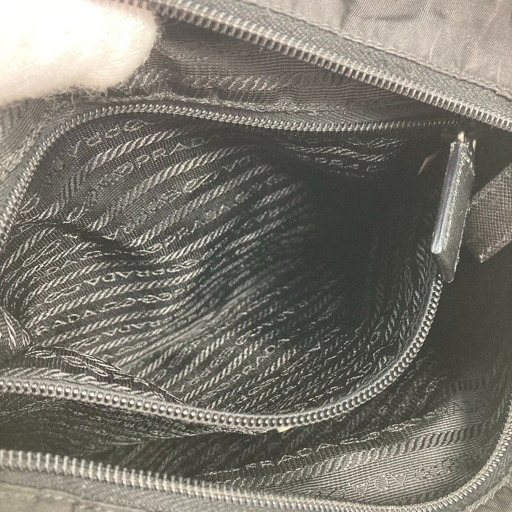 PRADA Shoulder Bag Nylon black Crossbody pochette bag Triangle logo plate Women Secondhand Authentic