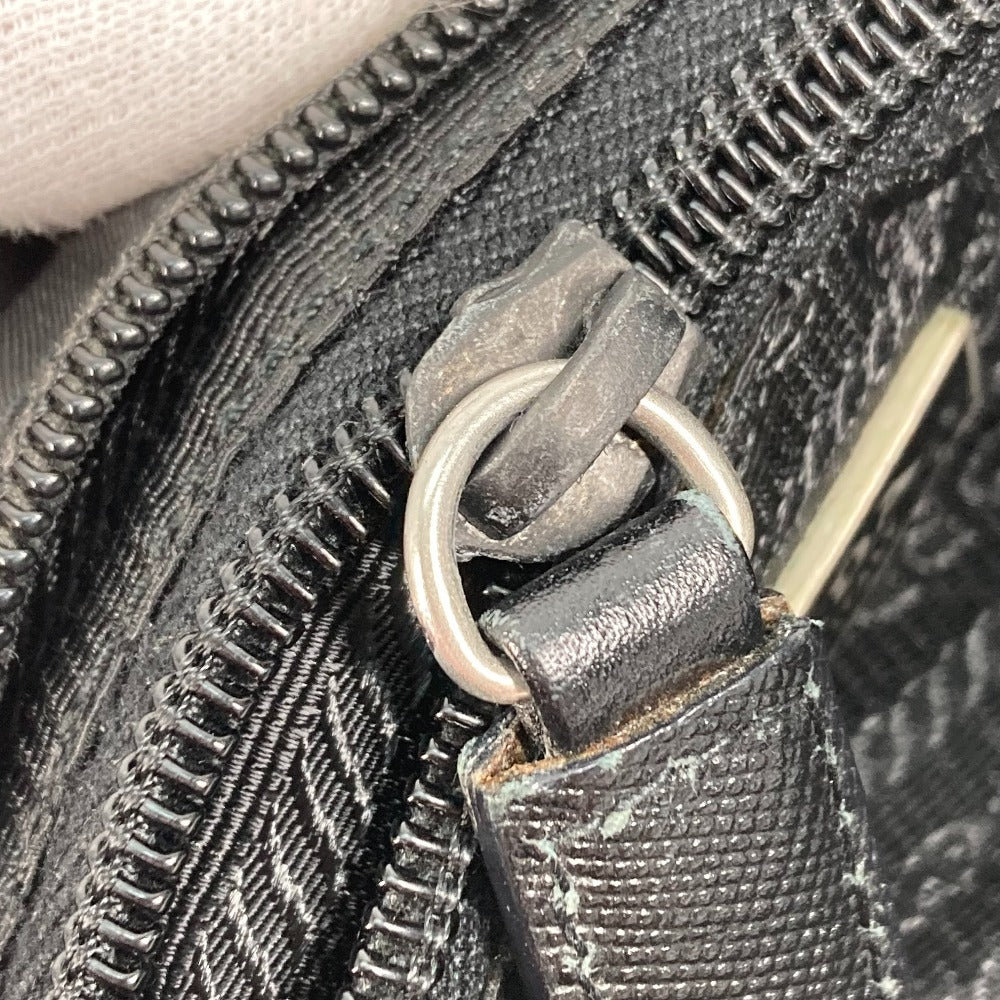PRADA Shoulder Bag Nylon black Crossbody pochette bag Triangle logo plate Women Secondhand Authentic