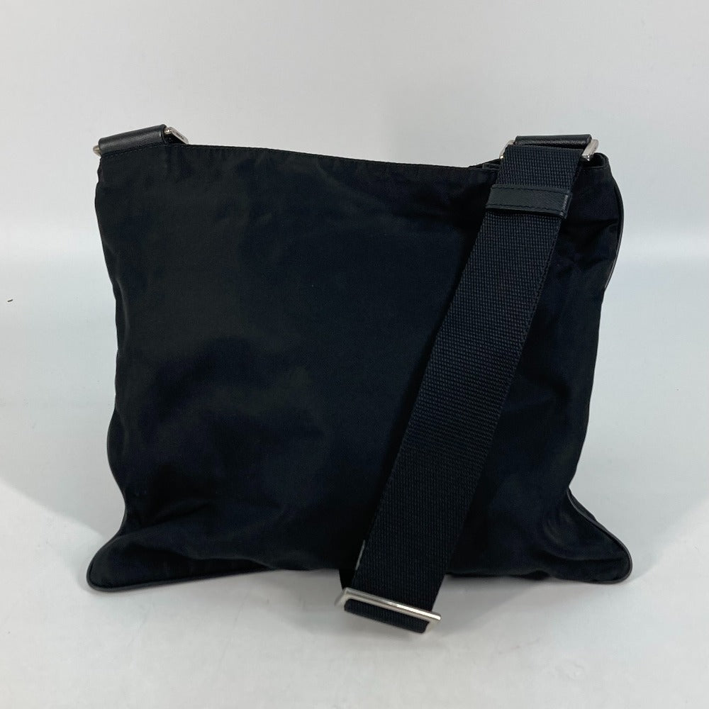PRADA Shoulder Bag Nylon black Crossbody pochette bag Triangle logo plate Women Secondhand Authentic