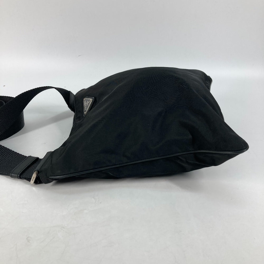 PRADA Shoulder Bag Nylon black Crossbody pochette bag Triangle logo plate Women Secondhand Authentic