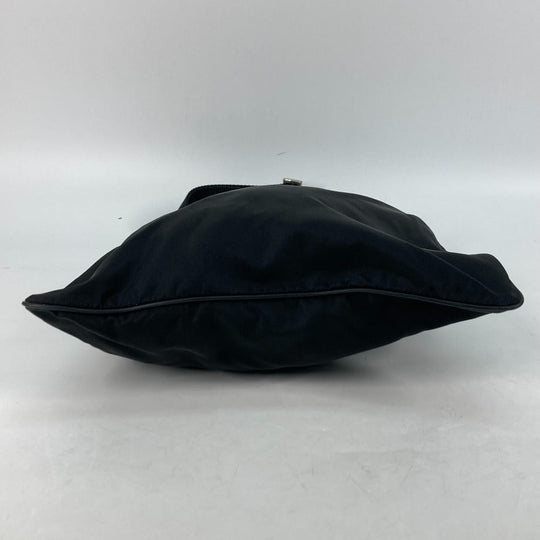 PRADA Shoulder Bag Nylon black Crossbody pochette bag Triangle logo plate Women Secondhand Authentic