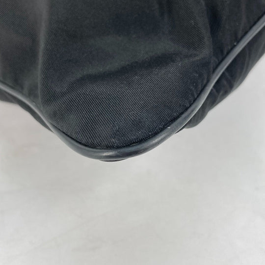 PRADA Shoulder Bag Nylon black Crossbody pochette bag Triangle logo plate Women Secondhand Authentic