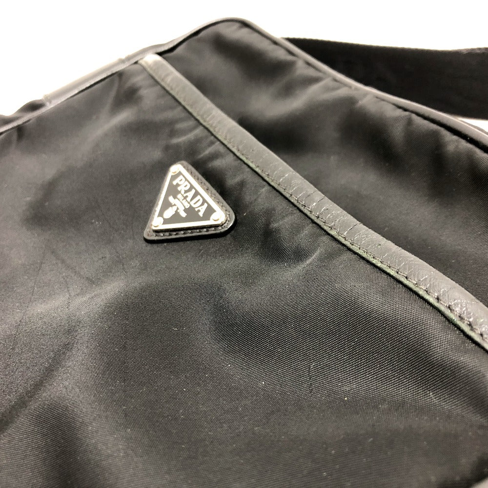 PRADA Shoulder Bag 2VH002 Nylon black Renylon Triangle Logo Women Secondhand Authentic