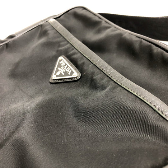 PRADA Shoulder Bag 2VH002 Nylon black Renylon Triangle Logo Women Secondhand Authentic