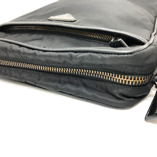 PRADA Shoulder Bag 2VH002 Nylon black Renylon Triangle Logo Women Secondhand Authentic