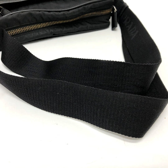 PRADA Shoulder Bag 2VH002 Nylon black Renylon Triangle Logo Women Secondhand Authentic