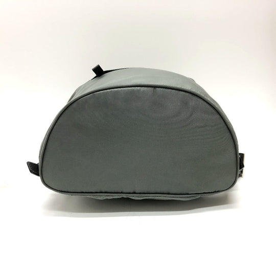 PRADA Backpack BZ0032 leather gray Triangle logo Women Used Authentic