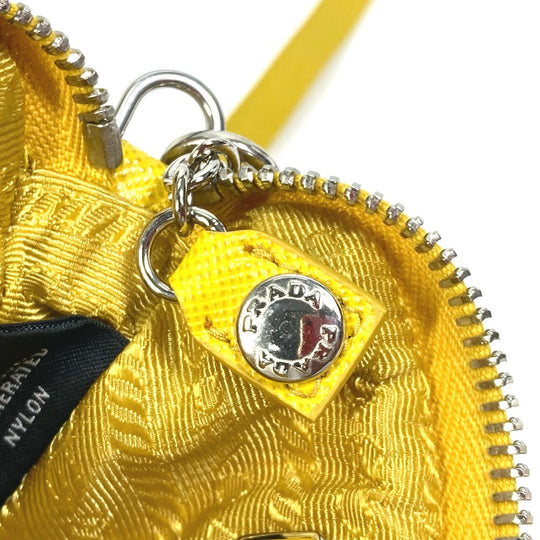 PRADA Pouch 2TT140 Nylon yellow triangular plate Re Nylon Triangle mens Used Authentic