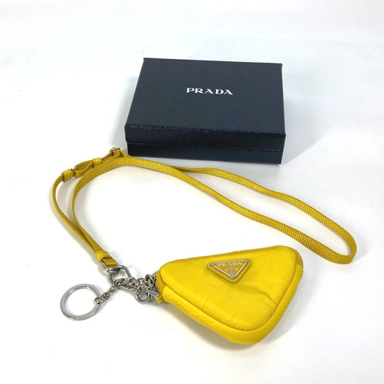 PRADA Pouch 2TT140 Nylon yellow triangular plate Re Nylon Triangle mens Used Authentic