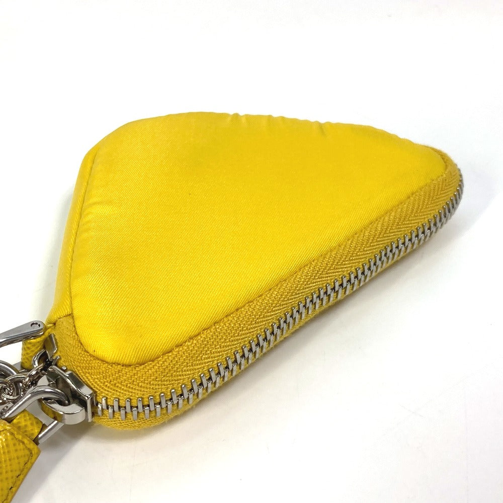 PRADA Pouch 2TT140 Nylon yellow triangular plate Re Nylon Triangle mens Used Authentic