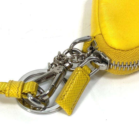 PRADA Pouch 2TT140 Nylon yellow triangular plate Re Nylon Triangle mens Used Authentic