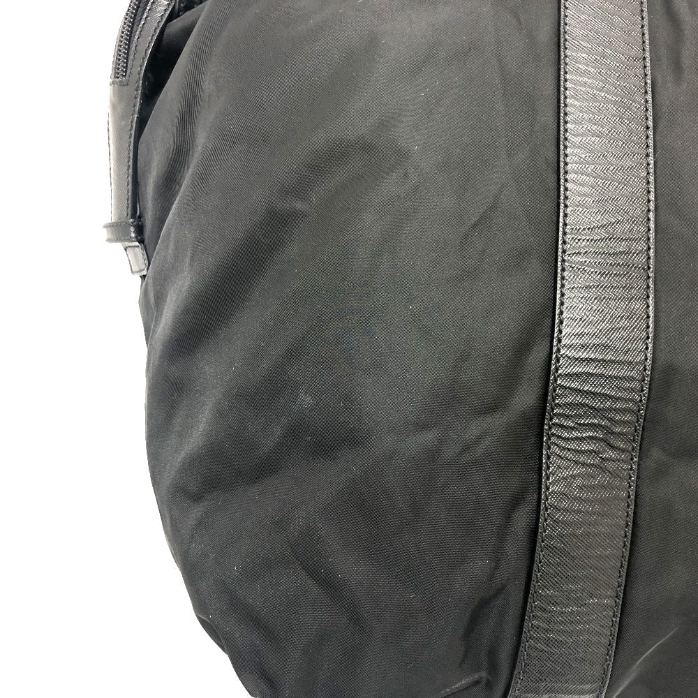 PRADA Boston Duffel bag V49Z Nylon / leather black triangle plate Women Used Authentic