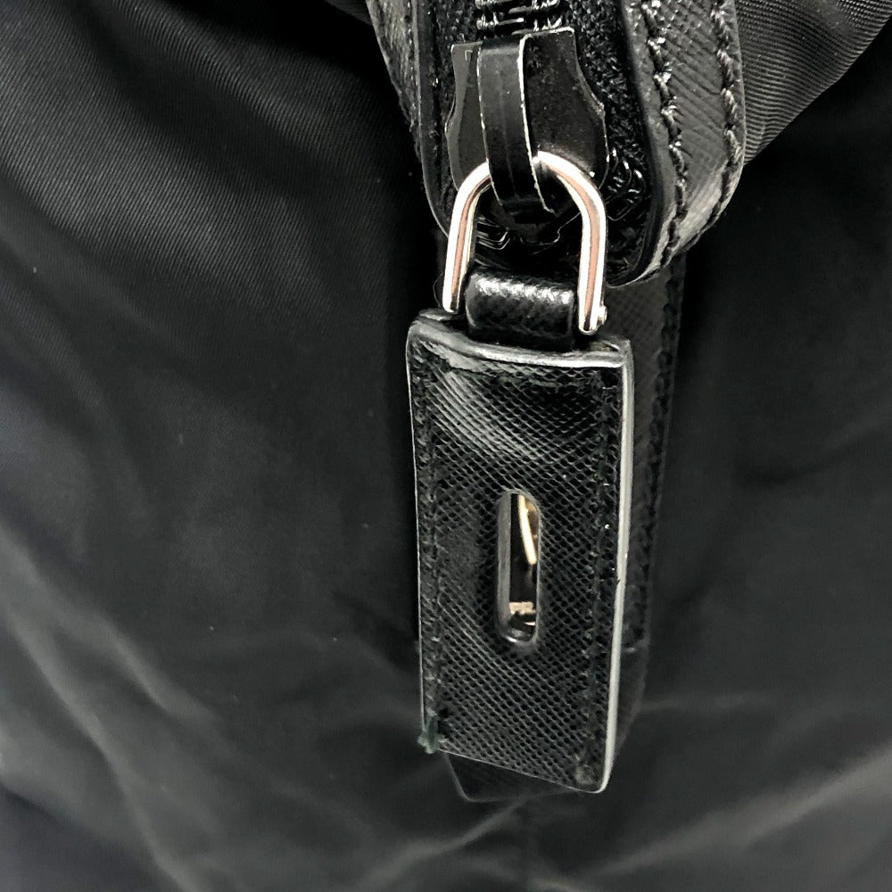 PRADA Boston Duffel bag V49Z Nylon / leather black triangle plate Women Used Authentic