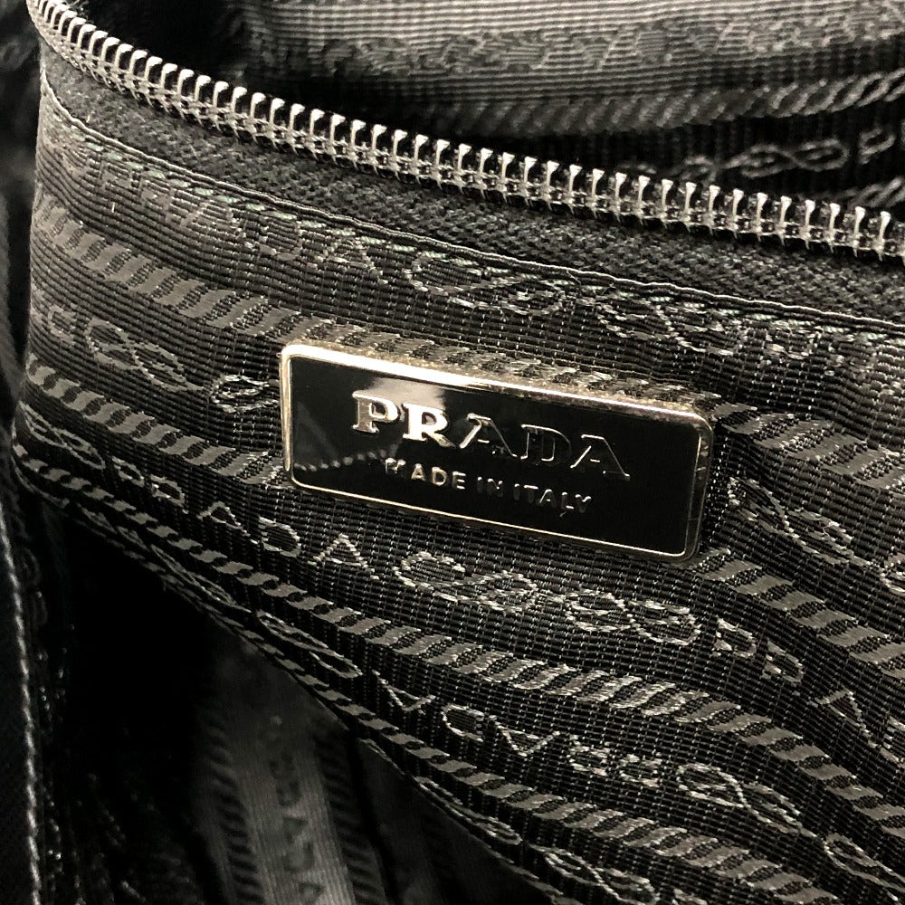 PRADA Boston Duffel bag V49Z Nylon / leather black triangle plate Women Used Authentic