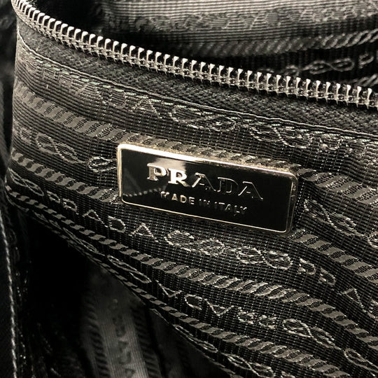 PRADA Boston Duffel bag V49Z Nylon / leather black triangle plate Women Used Authentic