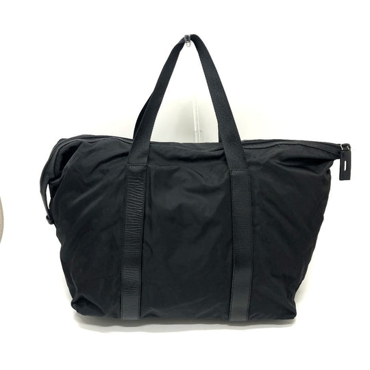 PRADA Boston Duffel bag V49Z Nylon / leather black triangle plate Women Used Authentic