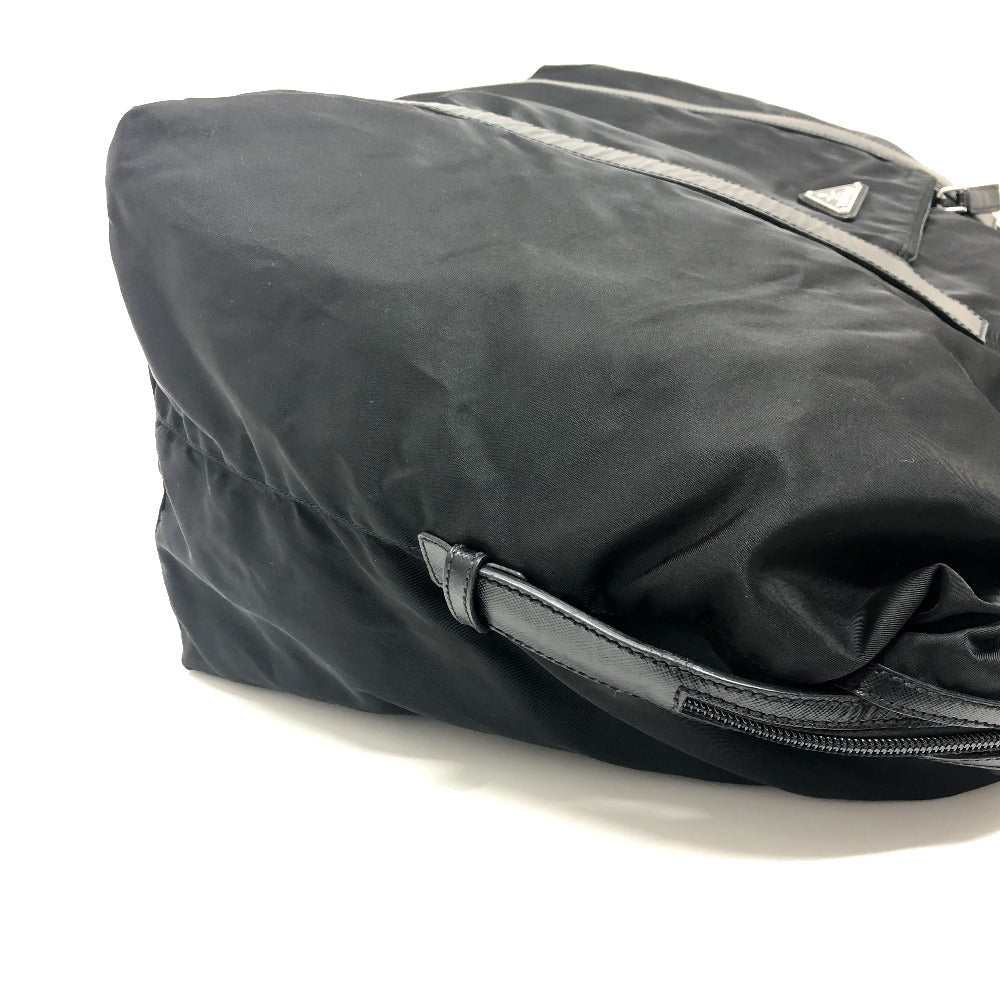 PRADA Boston Duffel bag V49Z Nylon / leather black triangle plate Women Used Authentic