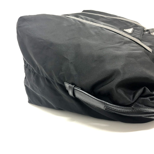 PRADA Boston Duffel bag V49Z Nylon / leather black triangle plate Women Used Authentic